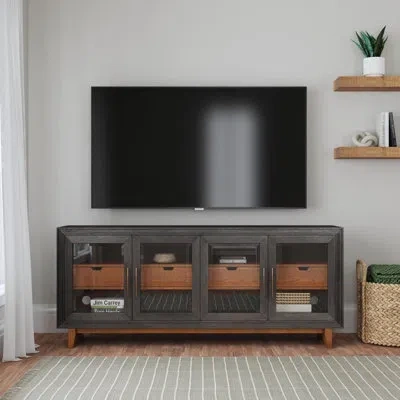Flexsteel Waterfall Entertainment Tv Stand In Antique Copper;black