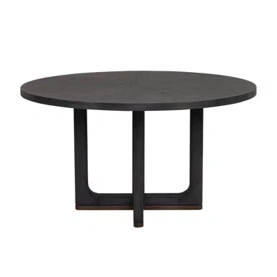 Flexsteel Waterfall Round Dining Table In Black