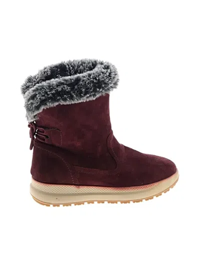 Pre-owned Flexus By Spring Step Ankle Boots In Burgundy