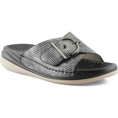 Flexus By Spring Step Brewer Slide Sandal In Black