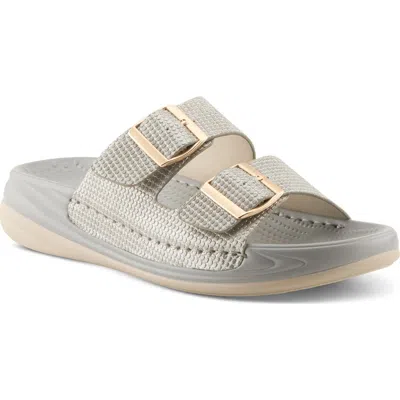 Flexus By Spring Step Buttermere Slide Sandal In Gray