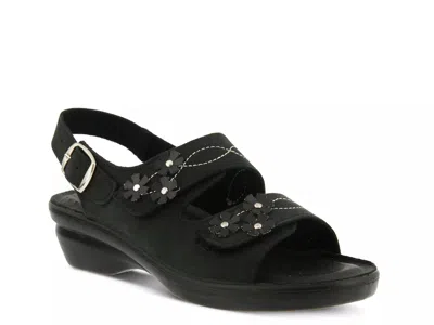 Flexus By Spring Step Ceri Wedge Sandal In Black