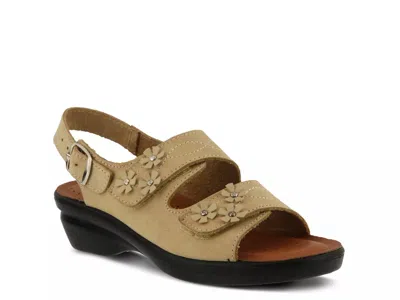 Flexus By Spring Step Ceri Wedge Sandal In Neutral