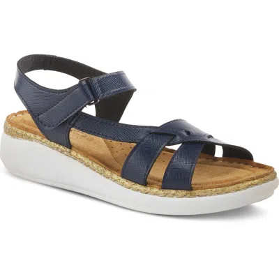 Flexus By Spring Step Chambria Wedge Sandal In Navy