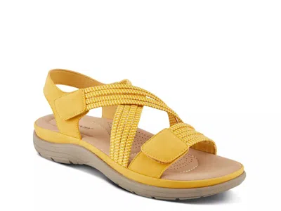 Flexus By Spring Step Crossbeam Wedge Sandal In Yellow