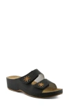 Flexus By Spring Step Double Strap Wedge Sandal In Black