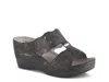 Flexus By Spring Step Dreiser Platform Wedge Slide Sandal In Gray