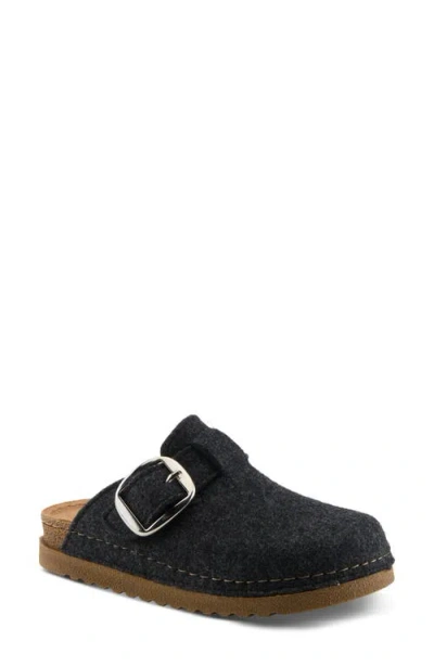 Flexus By Spring Step Giller Boiled Wool Clog In Black
