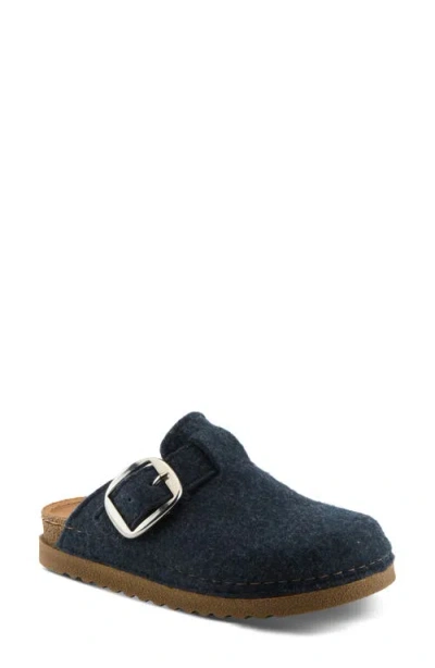 Flexus By Spring Step Giller Boiled Wool Clog In Blue