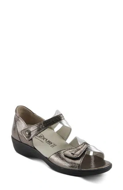 Flexus By Spring Step Gracelyn Wedge Sandal In Pewter Multi