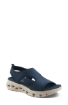 Flexus By Spring Step Guzman Ankle Strap Platform Wedge Sandal In Navy