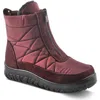 Flexus By Spring Step Lakeeffect Waterproof Faux Fur Lined Bootie In Burgundy