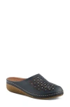 Flexus By Spring Step Laser-cut Mule In Navy