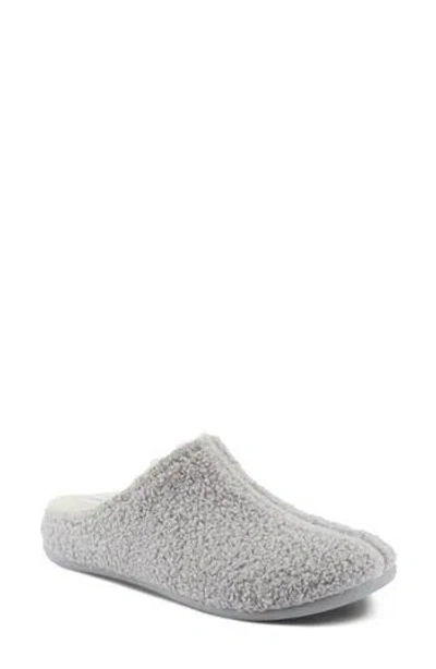 Flexus By Spring Step Lyndel Faux Shearling Slipper In Gray