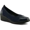 Flexus By Spring Step Macadi Cap Toe Platform Wedge Pump In Blue