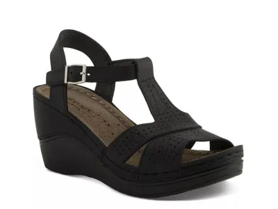 Flexus By Spring Step Natala Wedge Sandal In Black