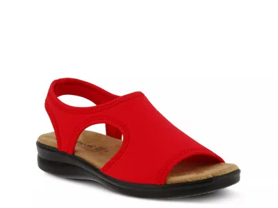 Flexus By Spring Step Nyaman Flat Sandal In Red
