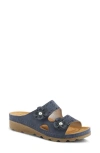 Flexus By Spring Step Pamola Wedge Slide Sandal In Navy