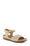 Flexus By Spring Step Perforated Strappy Sandal In Beige