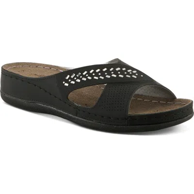 Flexus By Spring Step Rhinestone Wedge Slide Sandal In Pink