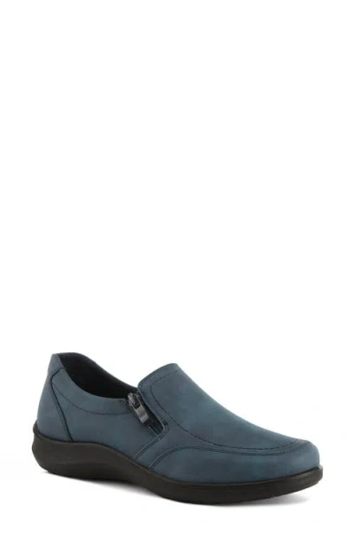 Flexus By Spring Step Rockland Zip Sneaker In Navy