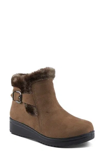 Flexus By Spring Step Santuzza Waterproof Faux Fur Winter Boot In Red