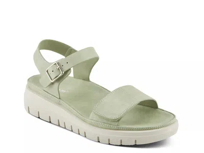 Flexus By Spring Step Shinzon Wedge Sandal In Green