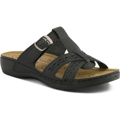 Flexus By Spring Step Slide Sandal In Black
