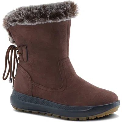Flexus By Spring Step Snowbird Waterproof Faux Fur Lined Boot In Brown