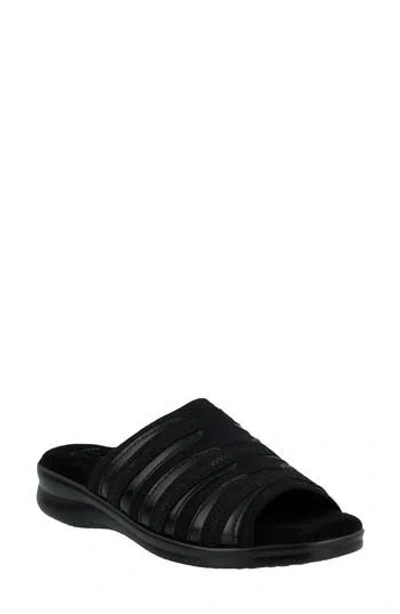 Flexus By Spring Step Swift Slide Sandal In Black