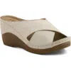 Flexus By Spring Step Wedge Sandal In Beige