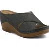 Flexus By Spring Step Wedge Sandal In Black