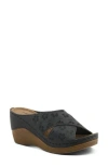 Flexus By Spring Step Wedge Sandal In Black