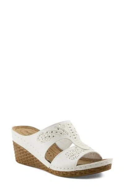 Flexus By Spring Step Wedge Sandal In White