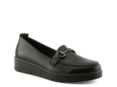 Flexus Cashmeran Wedge Loafer In Black