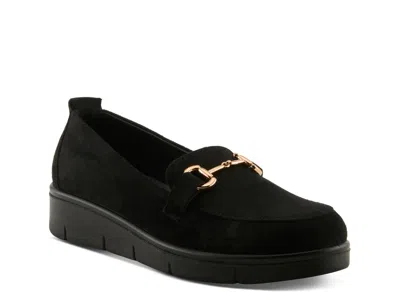 Flexus Cashmeran Wedge Loafer In Black