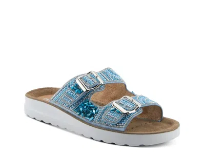 Flexus Cytheria Wedge Sandal In Blue