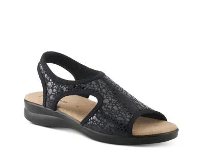 Flexus Nyaman Crackle Sandal In Black