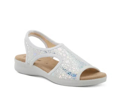 Flexus Nyaman Crackle Sandal In Silver
