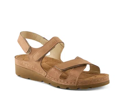 Flexus Orwell Wedge Sandal In Brown