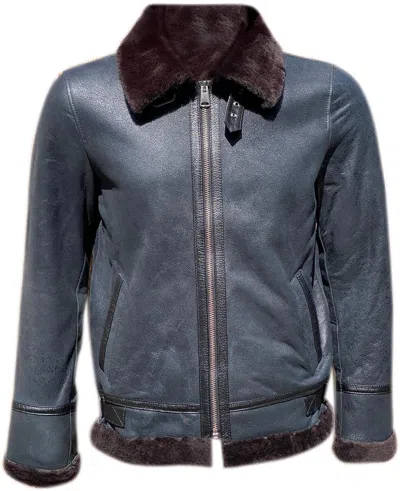 Pre-owned Flight B3 Men 100% Sheepskin Shearling Leather Aviator Bomber Jacket Lambskin Coat Usa In Black