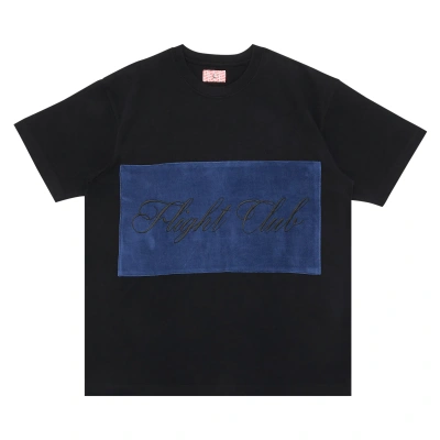 Pre-owned Flight Club Script T-shirt 'black/velour Navy'