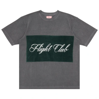 Pre-owned Flight Club Script T-shirt 'washed Black/velour Green'