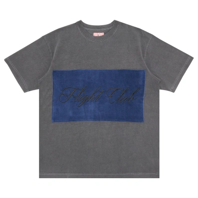 Pre-owned Flight Club Script T-shirt 'washed Black/velour Navy'