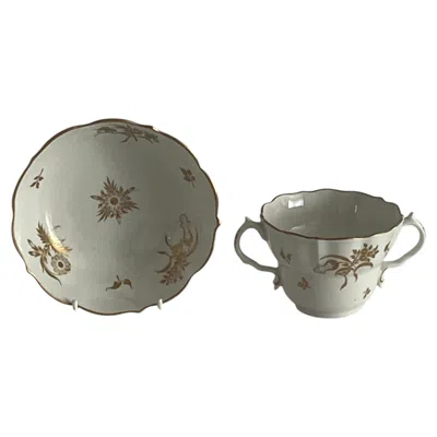 Pre-owned Flight Worcester Lord & Lady Flight Collection Chocolate Cup & Underplate  C 1788 In Brown