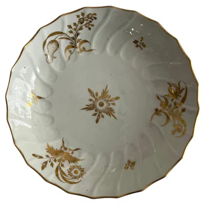 Pre-owned Flight Worcester Provenance Lord & Lady Flight Collection Gilded Dish  Ca 1795 In Gray