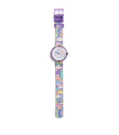 Flik Flak Kids' Cloud Level Watch In Purple