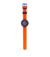 Flik Flak Orange Brick Watch In Orange