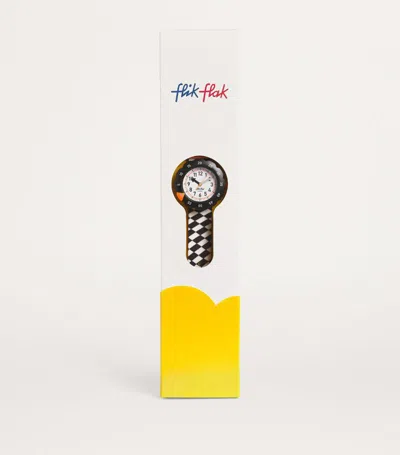 Flik Flak Kids' Race Flag Watch 31.85mm In White