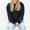 Flint + Fray Acidwash Sweatshirt In Onyx